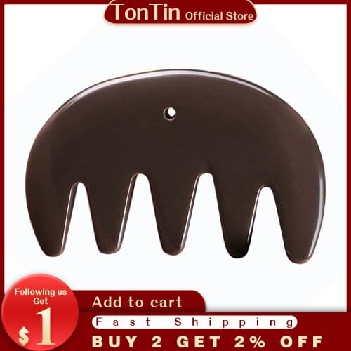 5A grade brown color Si Bin Bian stone massage guasha kit multifuntion beauty head hair comb 100% original