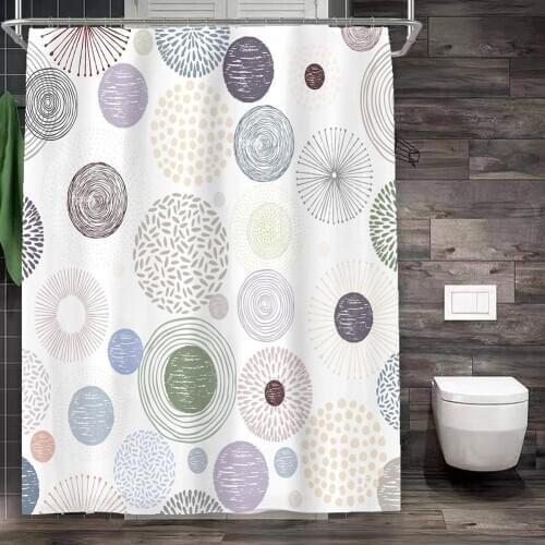 71x71inch Colorful Circle Fireworking Print Bath Shower Curtain Home Bathroom Decor Colorful Circle Waterproof Bathroom Decor