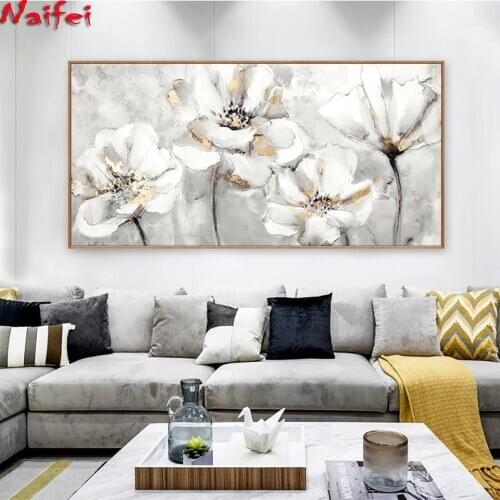 Abstract Flower 5D Diamond Painting Retro Big Size Full Square/Round Drill Embroidery Fashion Home Decor Large Painting