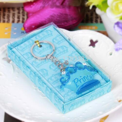 FREE SHIPPING Green Pink crown themed princess key chains wedding Baby Favor 100pcs/Lot Good Gift For Baby Showers