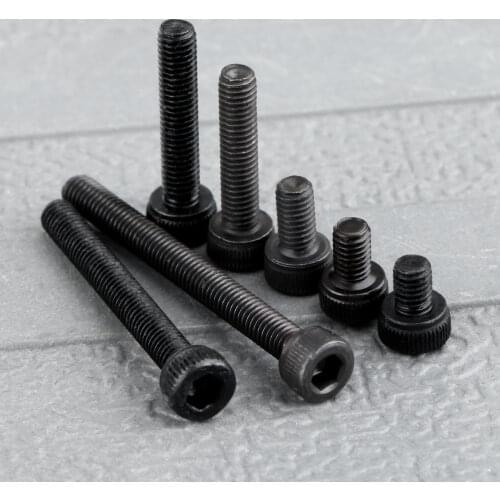 50pcs Hexagon Hex Socket Cap Head Screw Bolts M3 Iron Black Furniture Fasteners 4mm/5mm/6mm/14mm/16mm/25mm/30mm