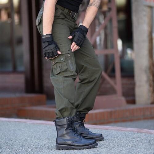 Military Clothing Urban Tactical Pants Men Cotton SWAT Army Cargo Pants Casual Many Pockets Zipper Soldier Combat Trousers Male