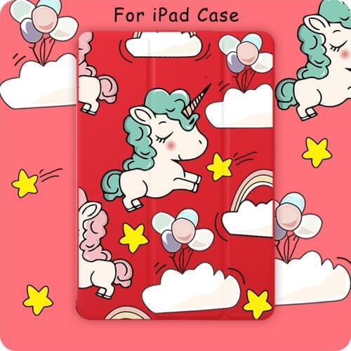 Case For iPad Mini 5 4 Tablet Cover Auto Sleep Wake Cartoon Lovely Unicorn For iPad Air 3 11 Pro 2020 PU Protect Skin iPad Case