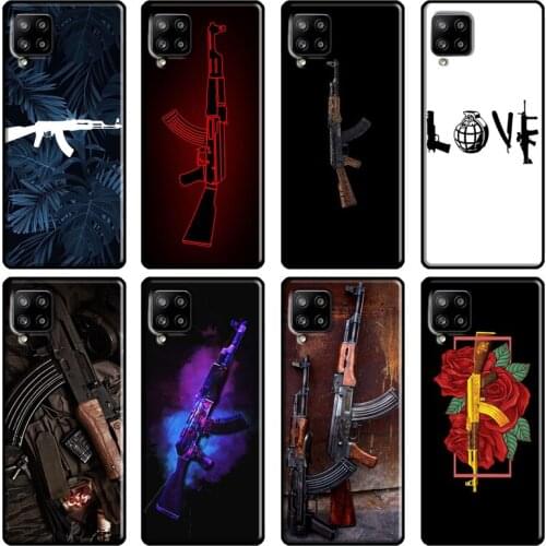 AK47 Handgun Gun BUllets Phone Case For Samsung Galaxy A51 A70 A71 A72 A52 A41 A31 A02S A12 A21S A20e A10 A40 A50