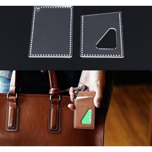 DIY Creative card package Template Clear Acrylic durable Leather Pattern Leathercraft 10x6.7x1cm