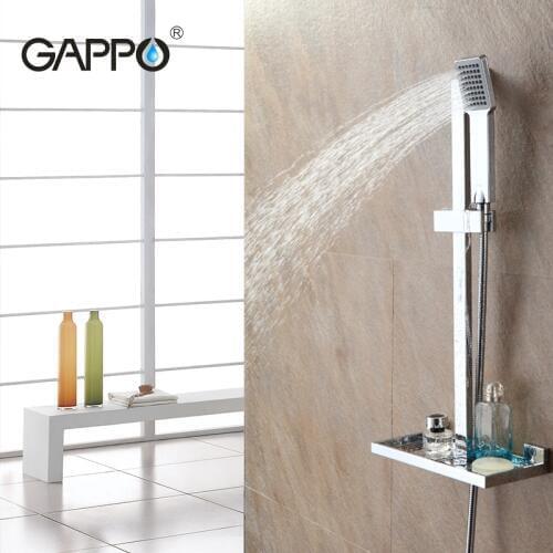 GAPPO bathroom Shower Slide Bar shower faucet mixer taps sliding shower bar Soap Dish holder bath shower ABS Chrome GA8010