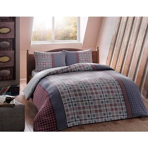 Tac Double Flannel Winter Duvet Cover Set Gray-Duvet cover: 200x220 Bed Sheet: 160x200 (Elastic) Pillowcase: 50x70 (2 pcs)