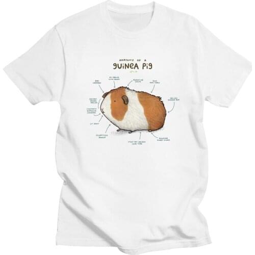 Personality Anatomy Of A Guinea Pig T Shirt Men Short Sleeve Cotton T-shirt Summer Animal Pet Tees Fashion Tshirt