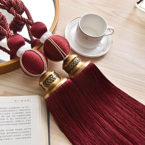 2 PCS European Curtain Tassel Window Hanging Holder Decoration New Home Double Ball Curtain for Living room CP127C