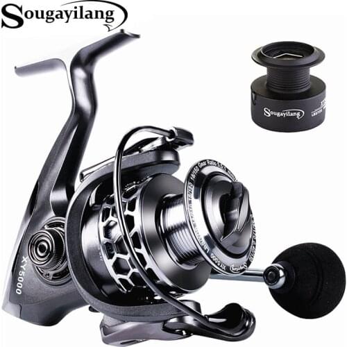 Sougayilang 5.5:1 Gear Ratio Spinning Reel with Free Spool Lightweight Spool 13+1BBs Saltwater Wheel Carp Fishing Reels