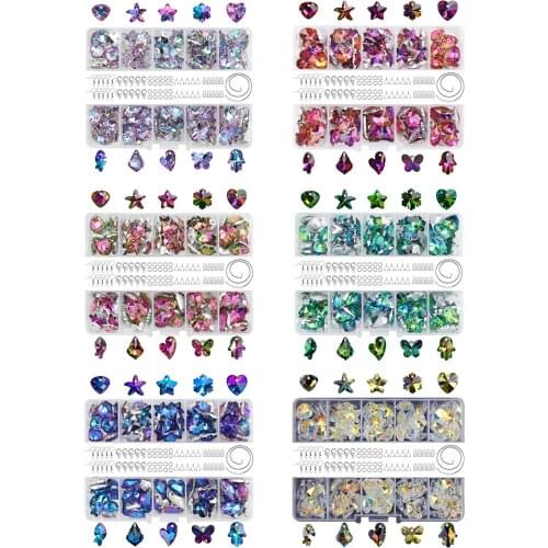 100 Pcs Crystal Beads Star Pendants for Bracelets Necklace Earrings Jewelry Crafts Making DIY