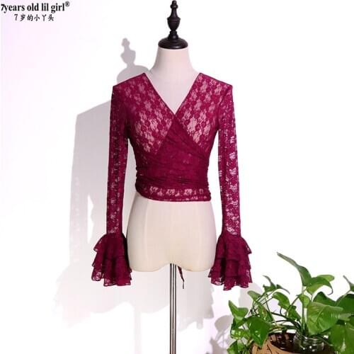 Lace Flamenco Dance Tops Square/Latin Top Blouse For Women/Girl Pratice Spanish dance top EUU09-11