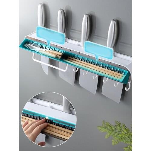 Kitchen Accessories Knife Holder Wall-Mounted Cocina Chopstick Cage Storage Shelf Multi-Function Organizer Rack Kitchen Supplies
