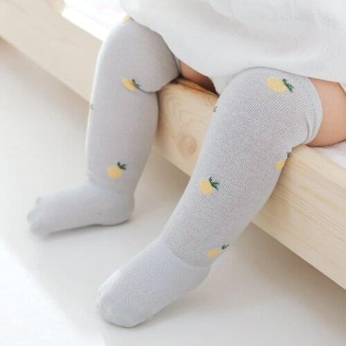 Summer Baby Stockings Loose Mouth Thin Cotton Baby Socks Baby Gilrs Boys Cartoon Print Socks Breathable Mesh Socks Knee Socks