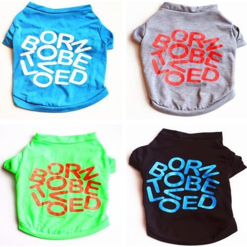 Cute Printed Summer Pets tshirt Puppy Dog Clothes Pet Cat Vest Cotton T Shirt Pug Apparel Costumes Dog Clothes for Small Dogs