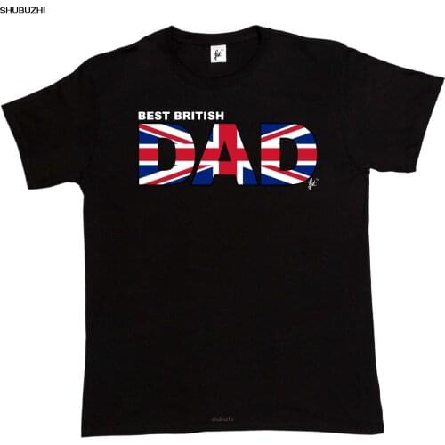 Best British Dad Union Jack Fathers Day Gift Patriotic Christmas Mens T-Shirt shubuzhi fashion t shirt, cotton tee shirt sbz8281