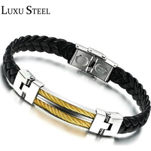 Мужские кожаные браслеты LUXUSTEEL China At AliExpress