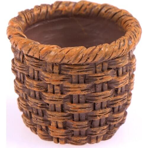 Mini 1/12 Cute Dollhouse Rattan Frame Hand-woven Vegetable Food Storage Basket Dolls Miniature Decoration