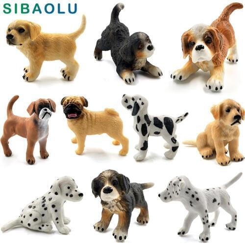 Cute Simulation hound dalmatian pug dog miniature figurine animal Model home decor fairy garden Ornament decoration accessories