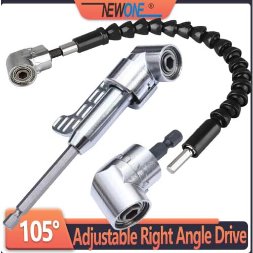 Adjustable 105 Degree Right Angle Driver Screwdriver Hand Tools Set 1/4 Hex Shank For Power Drill Screwdriver Bits Tools