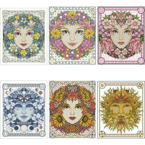 Goddess of Four Seasons patterns counted 11CT 14CT 18CT Cross Stitch Sets DIY Chinese Cross-stitch Kits Embroidery Needlework