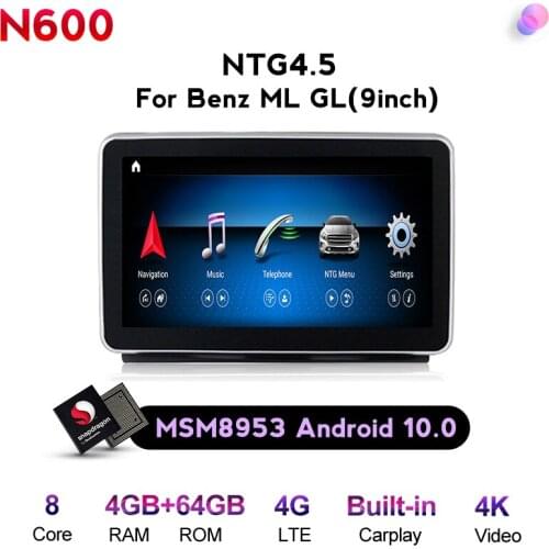 NaviFly android 10.0 Wireless carplay car multimedia player for Mercedes Benz ML W166/GL X166 ML320 ML350 ML400 ML500 NTG 4.5