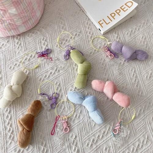 2021 New Cute Pendant For Bags Candy Color Corduroy Keychain Womens Bag Ornament Chain Ring Bag Pendants Gift Wholesale Price