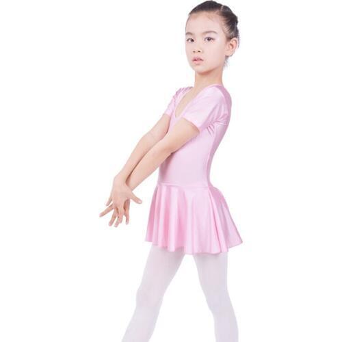 New Arrival Short Sleeved Spandex Gymnastics Leotard for Girls Ballet Dance Latin Dance Dress Clothing Kids Dance Wear 3 Colours