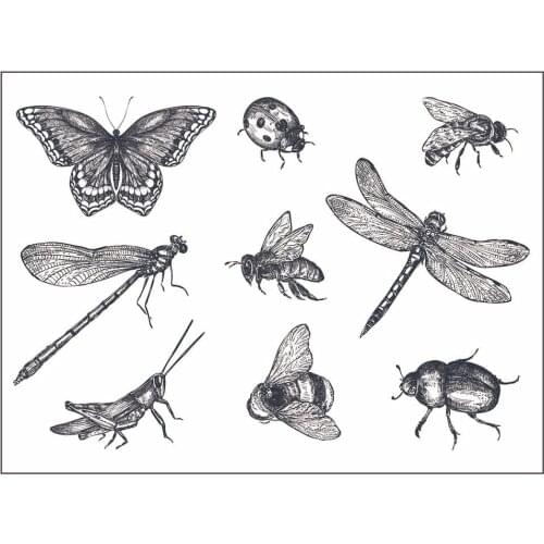 Insects Transparent clear stamp for DIY Scrapbooking/Card Making/Kids Christmas Fun Decoration Supplies
