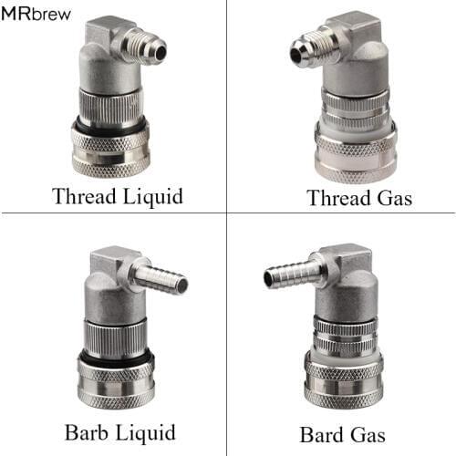 Stainless Steel Ball Lock Diconnect,Homebrew Corny Keg Connector Beer Keg Gas/Liquid 1/4'' Barb Beer Dispenser Bar Tools