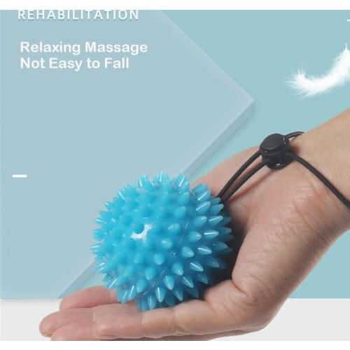 Hand Grip Training Rehabilitation Ball with Wrist Rope Home Office Stress Pain Relief Relaxing Acupoint Massage Roller Ball