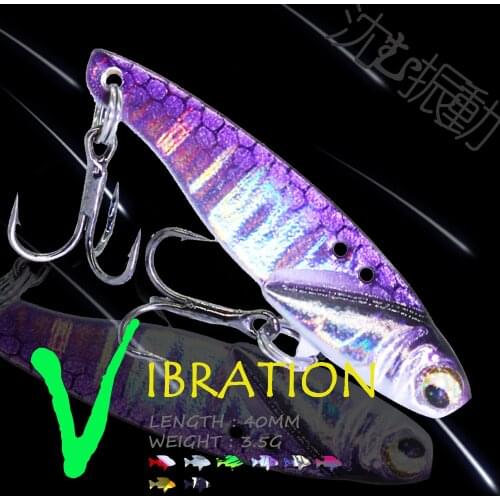 WALK FISH 1PCS 40MM 3.5G Metal Bait VIB Vibration Pencil Spinner Spoon 3D Eyes Fishing Lures Sinking Winter Fishing Tackle