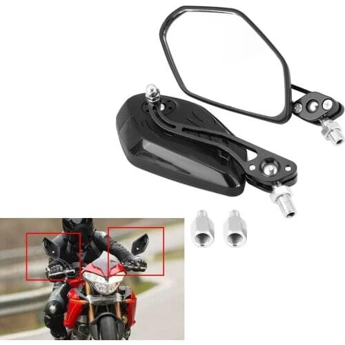 1 Pair Rearview Mirror 8mm 10mm Universal Motorcycle Scooter Aluminum Flame Pattern Rear View Mirrors With Screw Dropshipping
