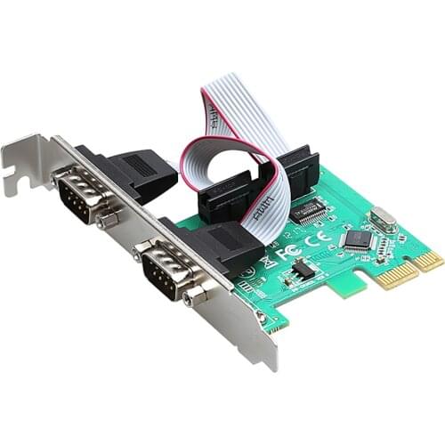 DIEWU 2 Port RS232 RS-232 Serial Port COM to PCI-E PCI Express Card Adapter Converter WCH CH382L