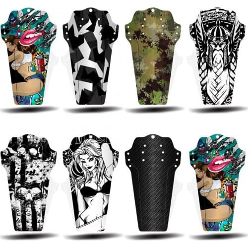 2Pcs MTB Beauty/Samurai Pattern Dirt Mud Guards Bicycle Front Rear Fenders Bicycle Accessories Replacement Parts
