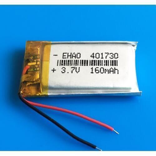 401730 3.7V 160mAh Polymer lithium Lipo ion battery rechargeable customized wholesale CE FCC ROHS MSDS quality certification