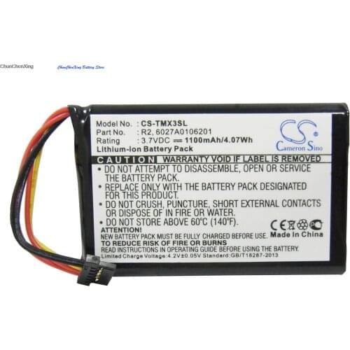 Cameron Sino 1100mAh Battery 6027A0106201, R2 for TomTom 1EP0.029.01, 4EP0.001.02, 5EP0.029.01, XXL IQ Routes