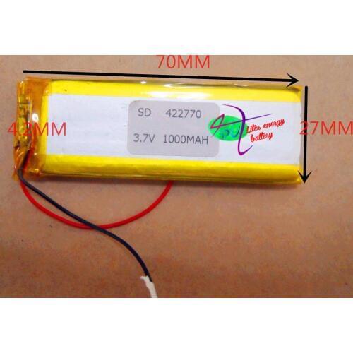 Best battery brand Size 422770 3.7V 1000mah tablet battery with Protection Board For Bluetooth GSP DVD Digital Products