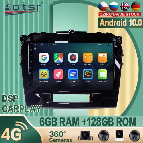 6+128G For Suzuki Vitara 4 2014+ Android10 Car radio Player GPS Navigation 360 camera Auto Stereo Multimedia Video DSP carplay
