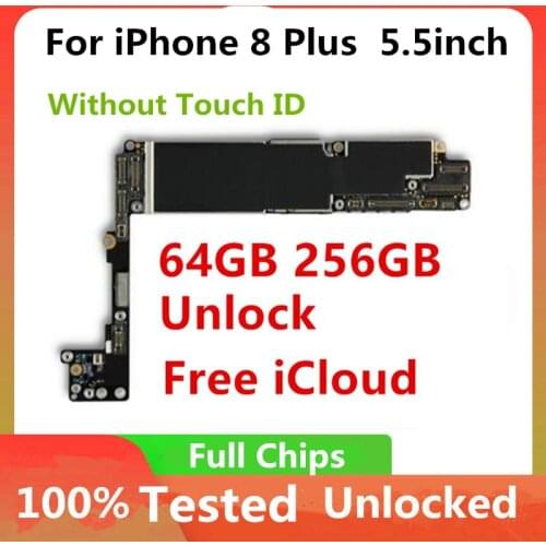 Free icloud for Iphone 8 Plus Motherboard with/No Touch ID Original Unlocked Logicboard Full Chips Support IOS Update Good Plate
