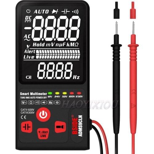 Digital Multimeter BSIDE ADMS9CLN Large 3.5"LCD 3-Line Display Capacitance Tester AC DC Voltmeter Voltage Ohm Hz Diode test