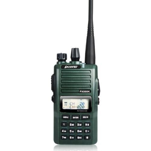 Color Green PuXing Two Way Radio PX-888K Dual Band VHF 136-174MHz UHF 400-480MHz 128CH 5W Scrambler VOX FM Walkie Talkie