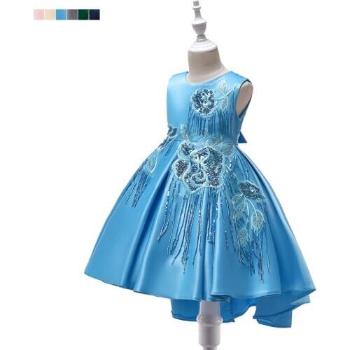 2021 Tuxedo Childrens Sleeveless Sequin Dress Satin Decal Princess Fishtail Skirt