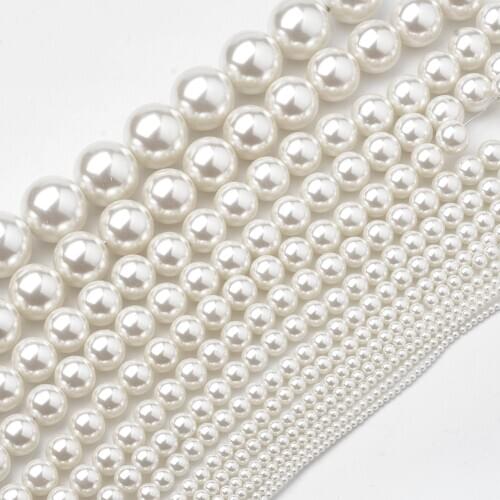 Environmental Plastic Imitation Pearl Round Beads 2.5~40mm Grade A High Luster Beads Strands for jewelry making DIY Accessories