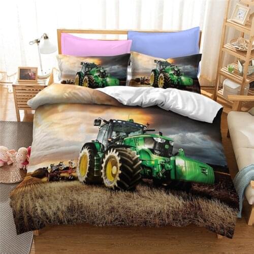 Farmer Tractor Large Car Bedding Set Twin Full Queen King Size Bed Linen Cover Set Pillowcase 3d Duvet Cover Sets Bedclothes