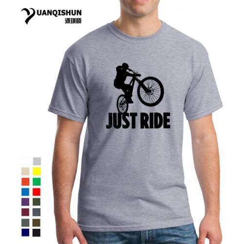 Just Ride MTB Mountain Biking T Shirt 16 Colors Cotton Men Vintage Short Sleeve Clothes Round Neck Printed T-Shirt Plus Size