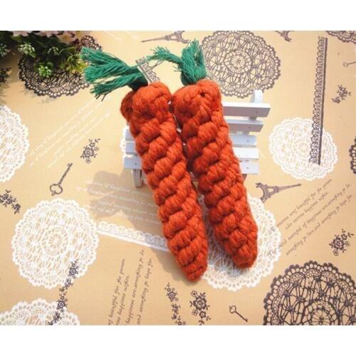 Cotton Rope Dog Chew Toys Carrot Shape Cat Puppy Teether Molar Toy Pet Supplies W9220