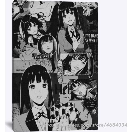 Kakegurui Yumeko Jabami Anime Collage Decoration Prints Canvas Home Decor Dorm Living Room Bedroom Poster Painting Wall Art