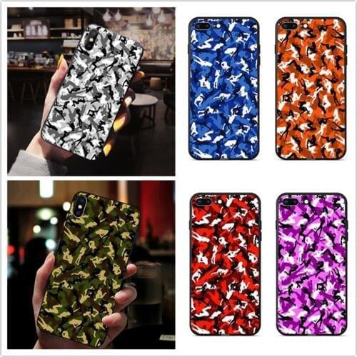 Sexy Girl Camouflage Cool Design Cases For iPhone 11 Pro SE 2020 X XR XS Max 6 6S 7 8 Plus Soft TPU Black Phone Capa Back Covers
