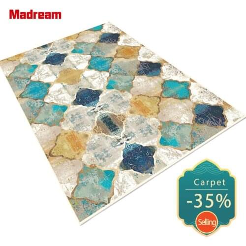 Madream Moroccan Ethnic Living Room Carpet 2021 American Style Geometric Pattern Rug Non-Slip Bedside Mat Room Decor Teenager
